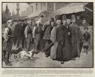 Eine Alltagsszene in Konstantinopel, ein mohammedanisches Begräbnis